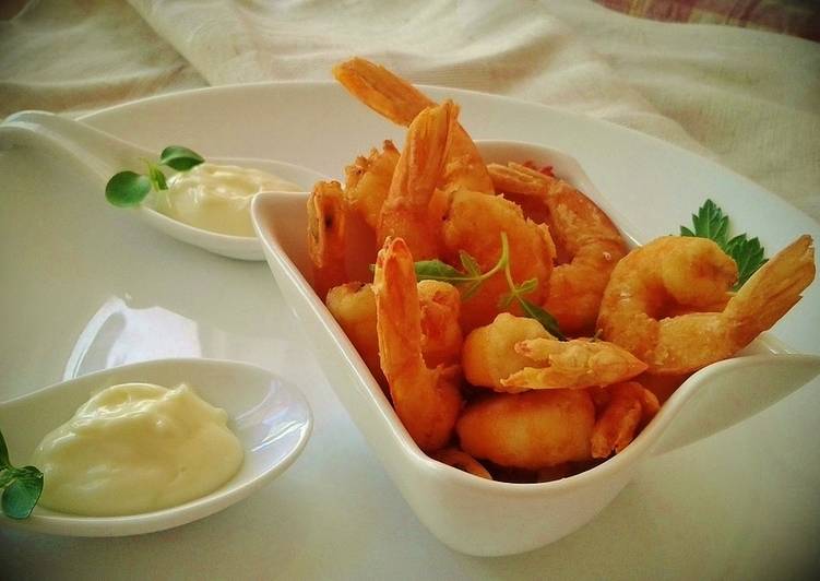 Gambas fritas con mayonesa de wasabi Receta de josevillalta Cookpad