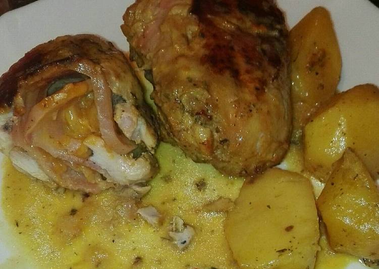 Muslos de pollo con nata