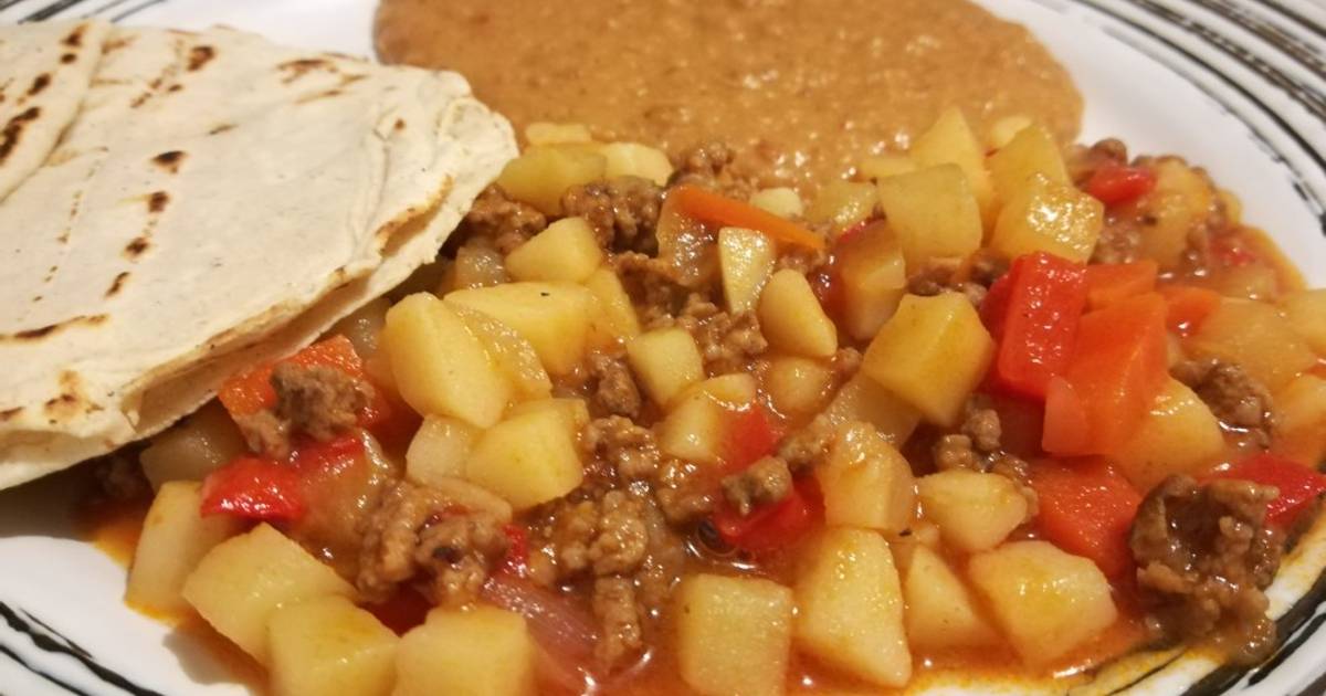 Picadillo de papa con carne molida 130 recetas caseras Cookpad
