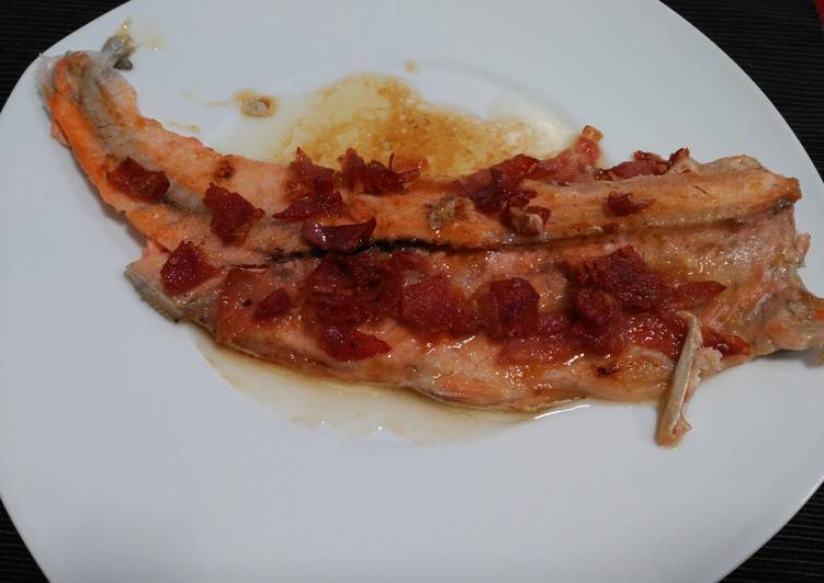Al y jamon con trucha horno de patatas receta