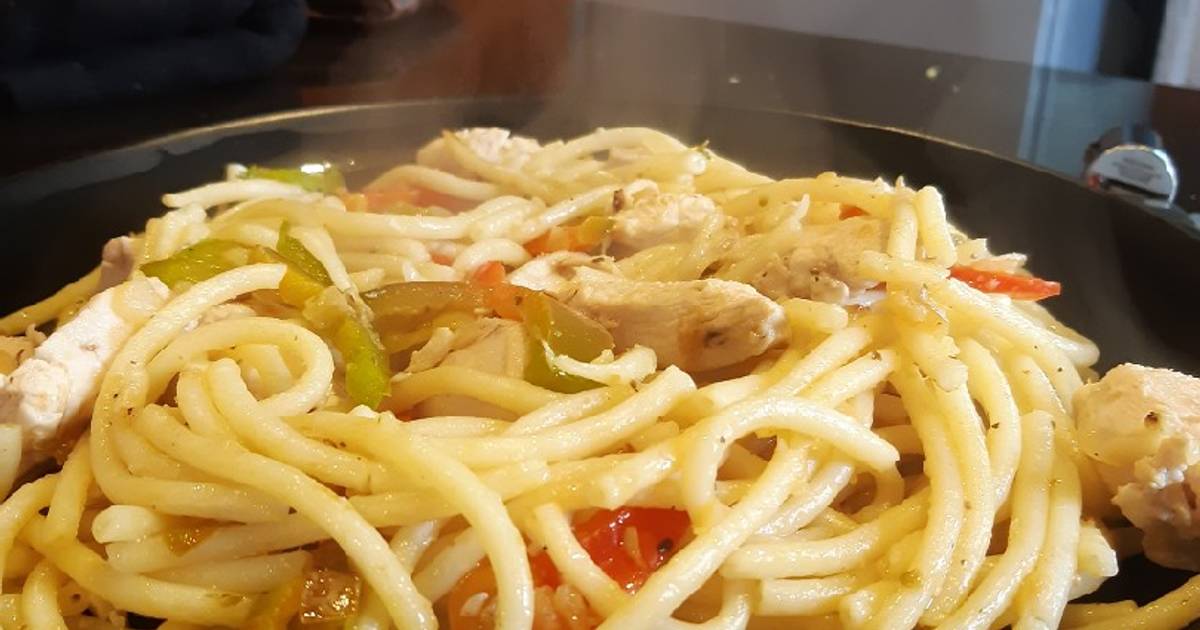 Pasta salteada con pollo y vegetales 65 recetas caseras Cookpad