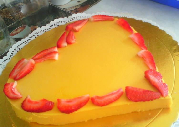 ¡Gelatina de mango y leche condensada! Receta de Doris Jaime Sanchez