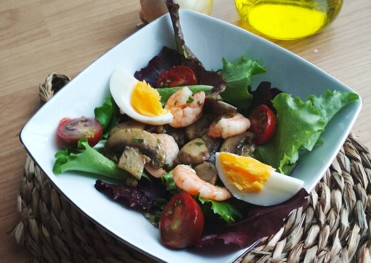 Ensalada Templada De Champiñones Y Gambas Receta De Izaskun Ferreiro ...