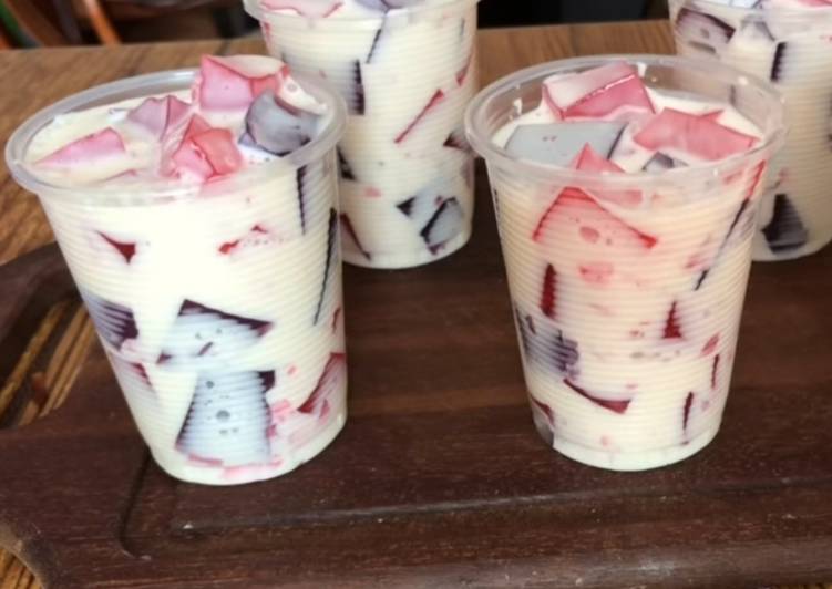 Gelatina Con Crema, Lechera & Mosaico Receta de Dulce's Recetas Cookpad