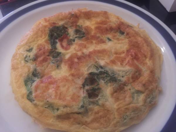 Tortilla francesa de espinacas