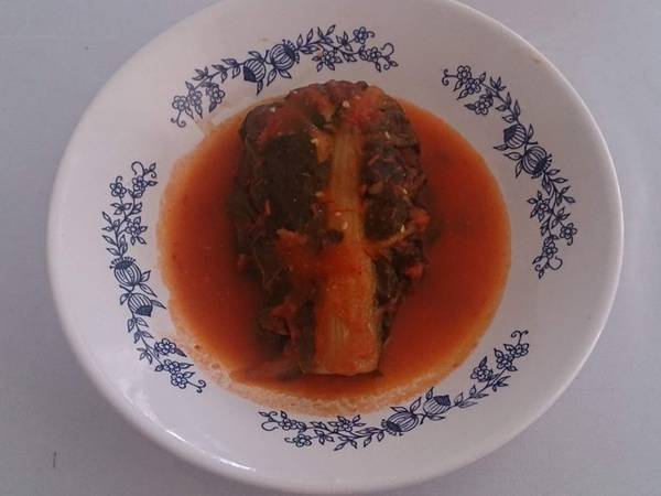 Tamales envueltos en acelga