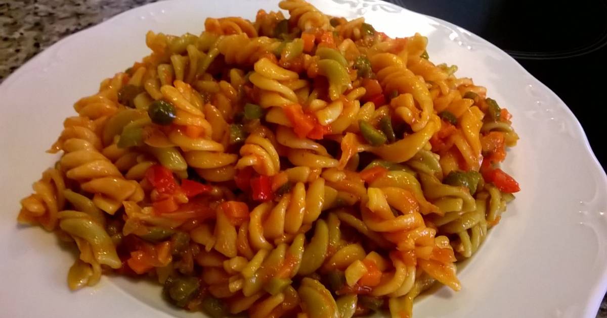 Espirales con salchichas y salsa pesto Receta de carme castillo Cookpad