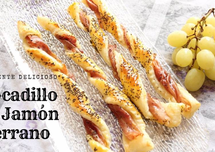 Bocadillos de Jamón serrano envuelto en pasta mil hojas Receta de