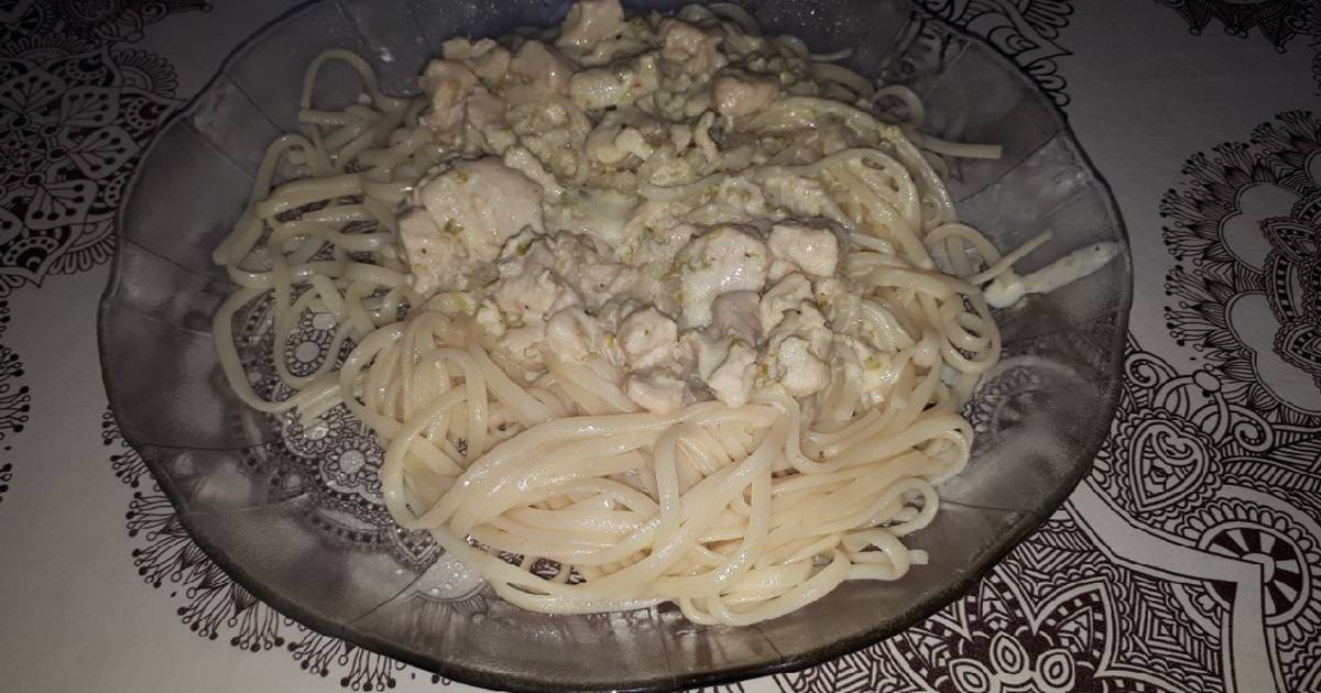 Fideos con crema de leche 418 recetas caseras Cookpad