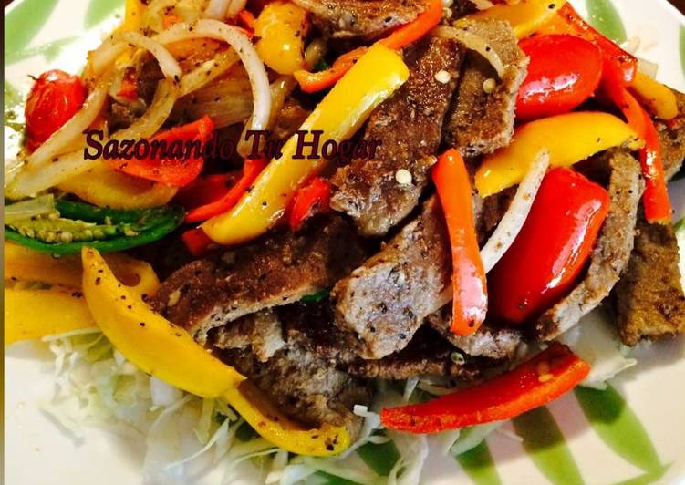 Fajitas de Res a mi estilo🐄🐄 Receta de Mary S Cuellar💓Sazonando Tu Hogar!!! Cookpad