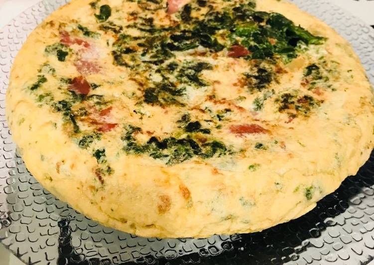 Tortilla espinacas y jamón con (claras de huevo solo) Receta de YoMa