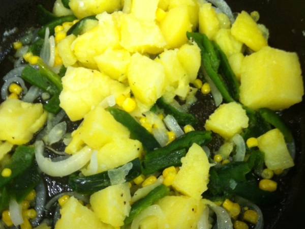Papas con poblano