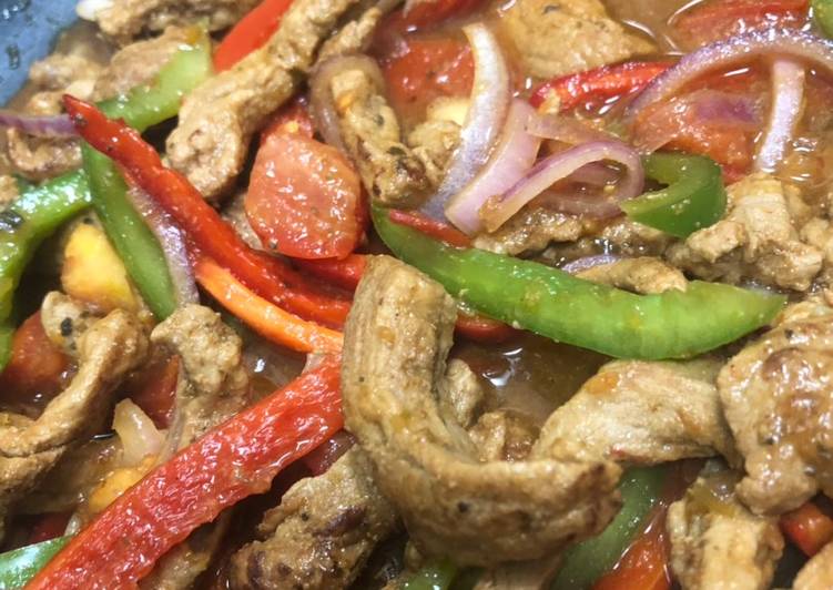 Fajitas de cerdo Receta de Rosellyn polo Cookpad