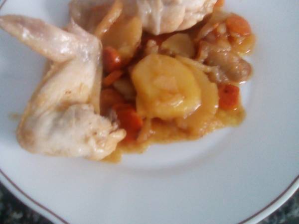 Pollo con sofrito zanahoria