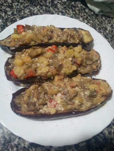 Berenjenas rellenas de verdura