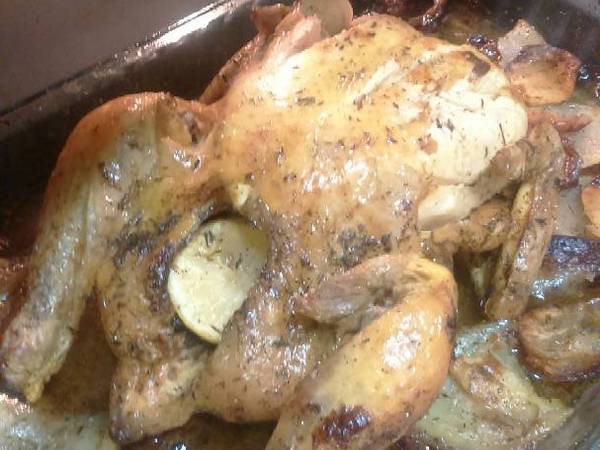 Pollo asado al horno