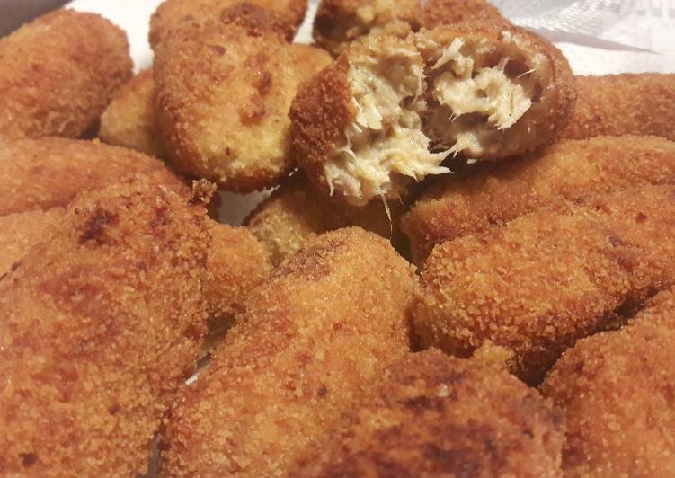 Croquetas de pollo con harina de garbanzo Receta de Cook_and_Jud Cookpad