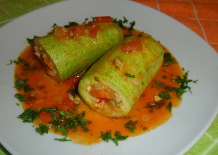 calabacines rellenos de arroz