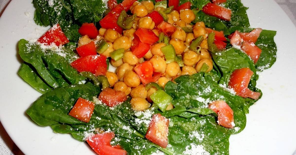 Ensalada de espinacas y garbanzos Receta de carme castillo Cookpad