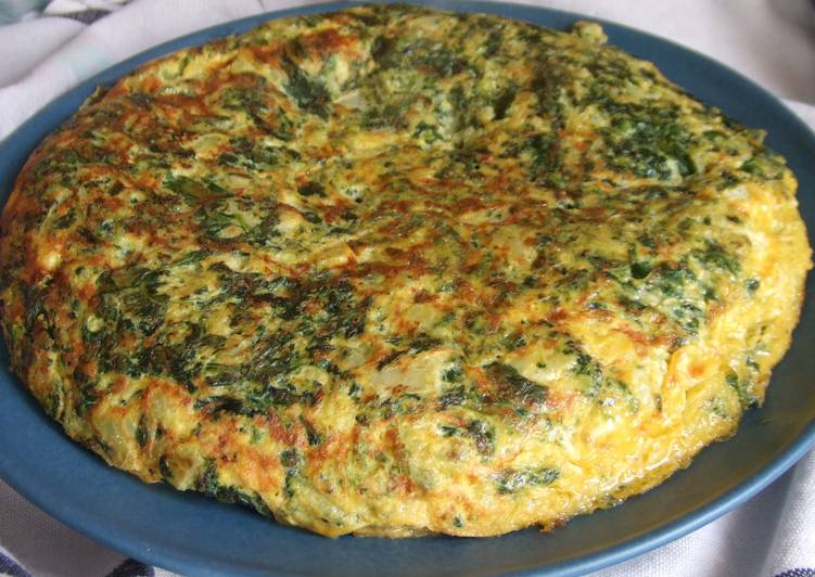 Tortilla sabrosa de brécol y espinacas con queso Receta de Cuqui Cookpad