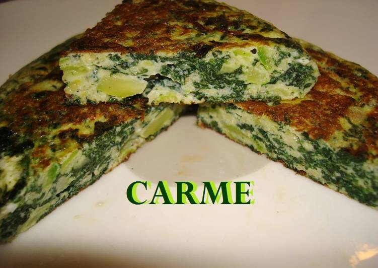 Tortilla de calabacín y espinacas Receta de carme castillo Cookpad