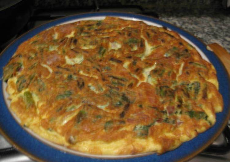 Tortilla de espinacas con jamón Receta de Becky Cookpad