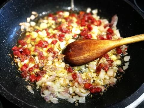 Foto del paso 4 de la receta Macarrones con calabacin y chorizo