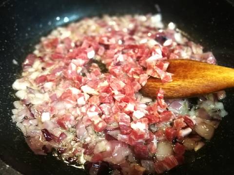 Foto del paso 2 de la receta Pasta italiana con espárragos silvestre y jamón currado