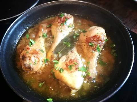 Foto del paso 4 de la receta Jamo citos de pollo en salsa con patata frita