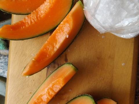 Melón y jamón ibérico con escamas de sal y balsámico Receta de Cuqui