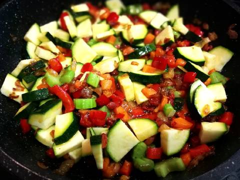 Foto del paso 5 de la receta Macarrones con calabacin y chorizo