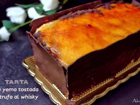 Tarta de yema tostada y trufa al whisky Receta de Cristina (Alimenta