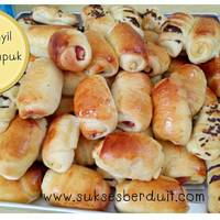 Roti Unyil Sosis Keju Favorit Keluarga ( Mini Sausage roll bun)