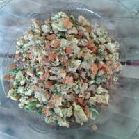 Tumis Ayam Tempe Orak-arik (MPASI 1y+)