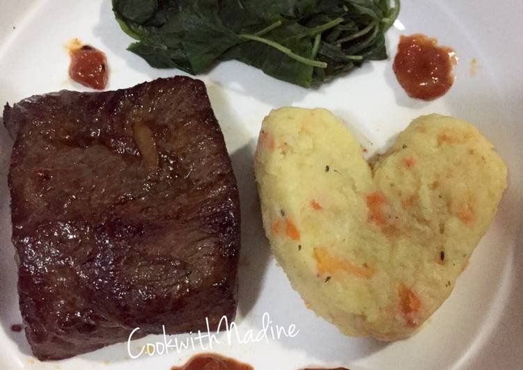 Resep Steak daging bbq Dari Nadine Anadina