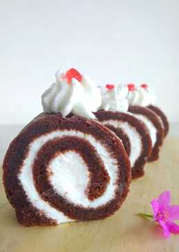 Choco mini roll cake (Kukus)