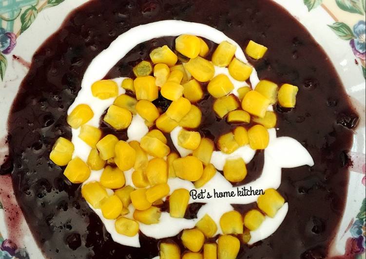 cara membuat Bubur Ketan Hitam