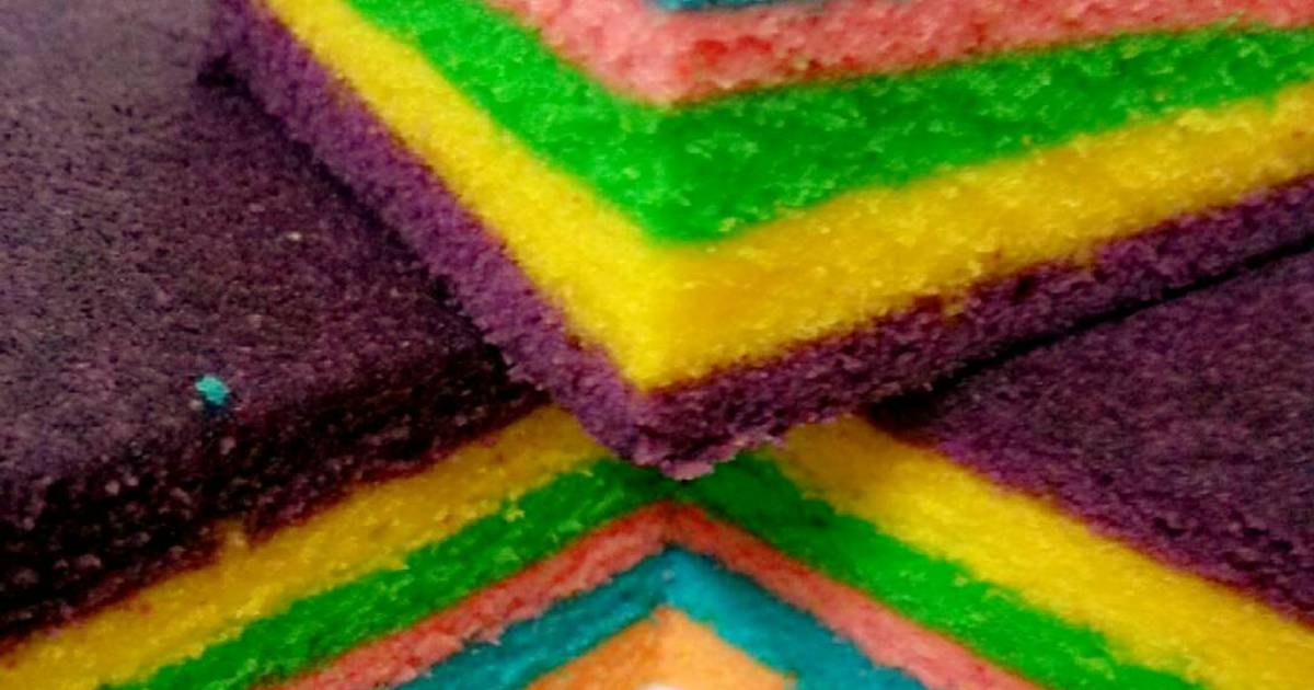 Resep Rainbow cake #mamadd