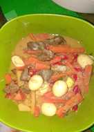 Santan telur puyuh +ati ayam bersma wortel dan kentang simple