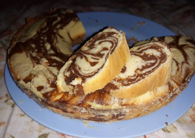 resep lengkap untuk Marmer cake sederhana