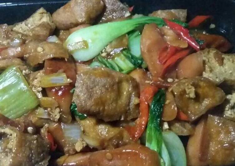 resep masakan Tumis Sosis Tahu Cokelat Pedas Sederhana