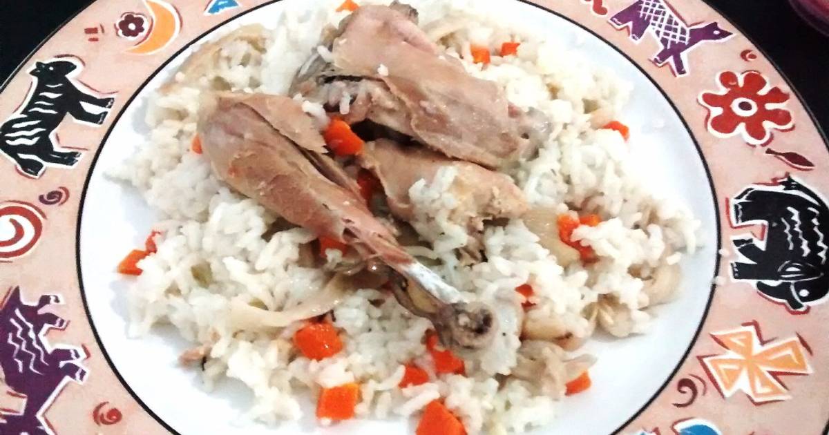 Resep Nasi tim hainam ayam kampung + wortel jamur ala Lily Minarosa