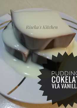 Pudding Cokelat Vla Vanilla #BikinRamadanBerkesan