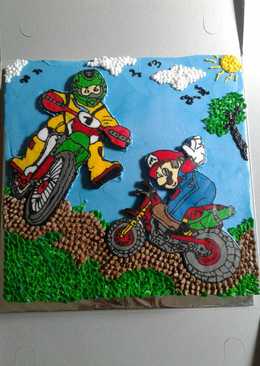 Kue ultah karakter (motorcross)