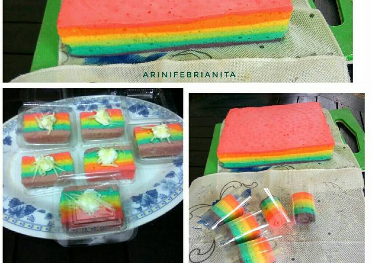 gambar untuk resep makanan Rainbow cake kukus