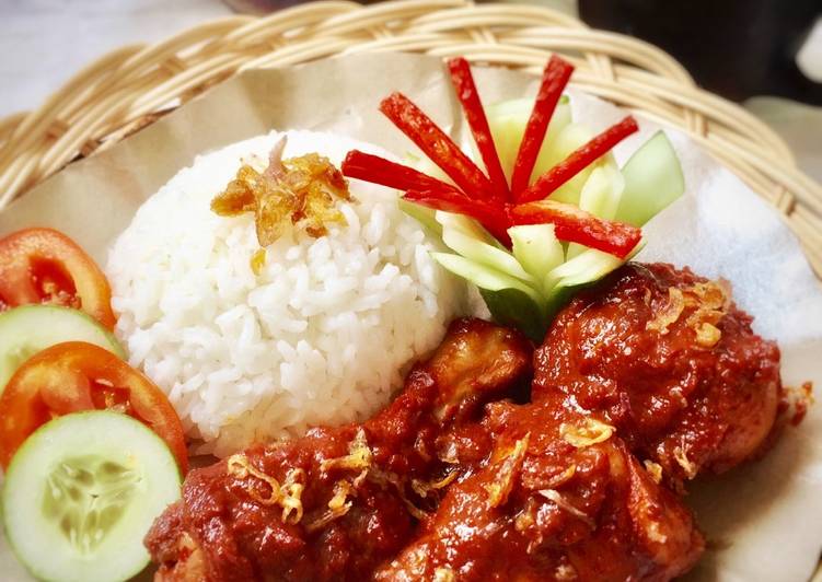 gambar untuk resep makanan Ayam Sambal Bali khas Banjar (ayam masak habang)