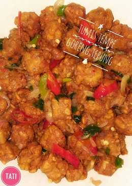 Tumis tempe goreng tepung