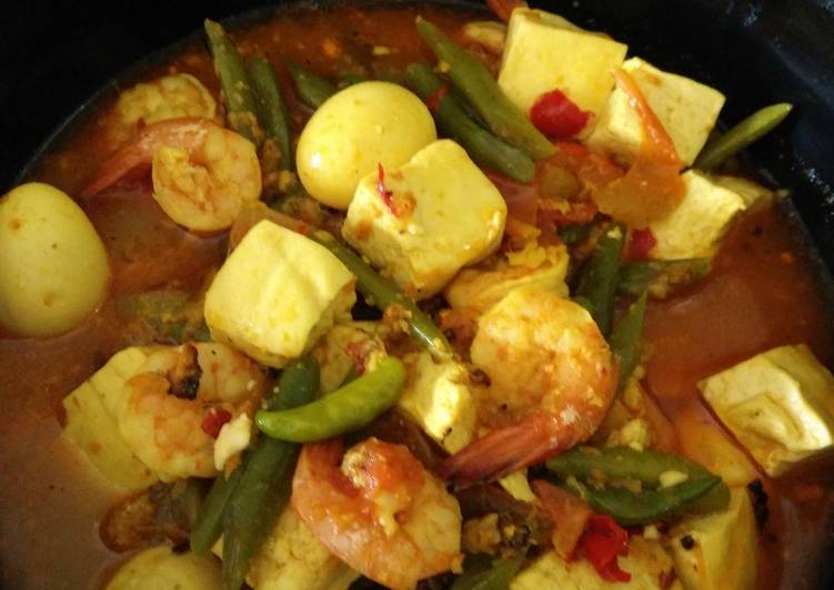 cara membuat Udang Tahu Masak Kuning