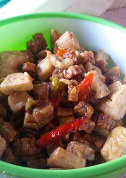 Tahu tempe goreng kering
