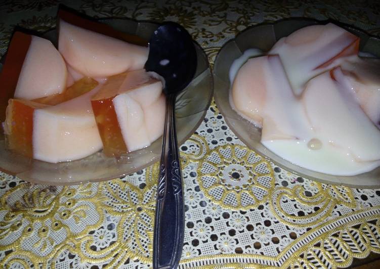 resep makanan Puding Nutrijel Mangga sederhana ??